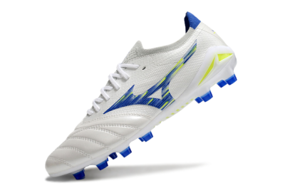 Mizuno Morelia Neo 4 FG Firm Ground Soccer Cleats - White/Blue/Yellow