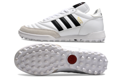 Adidas Mundial Team Astro TF Artificial Turf Soccer Shoes - White/Black/Gold