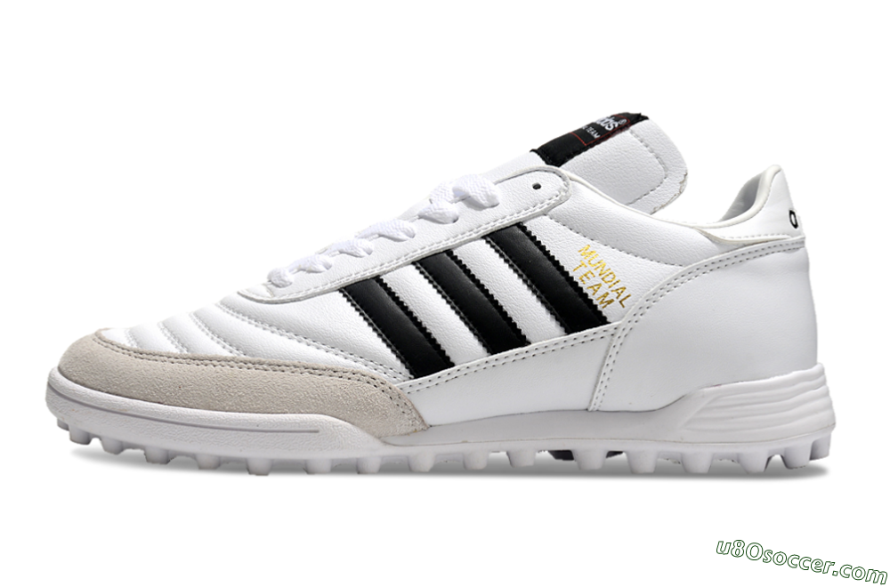 Adidas Mundial Team Astro TF Artificial Turf Soccer Shoes - White/Black/Gold 2