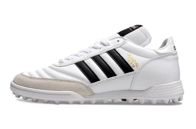 Adidas Mundial Team Astro TF Artificial Turf Soccer Shoes - White/Black/Gold