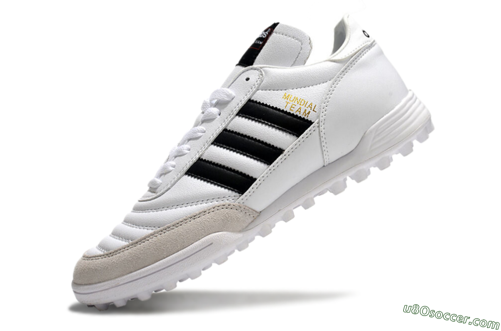 Adidas Mundial Team Astro TF Artificial Turf Soccer Shoes - White/Black/Gold 5