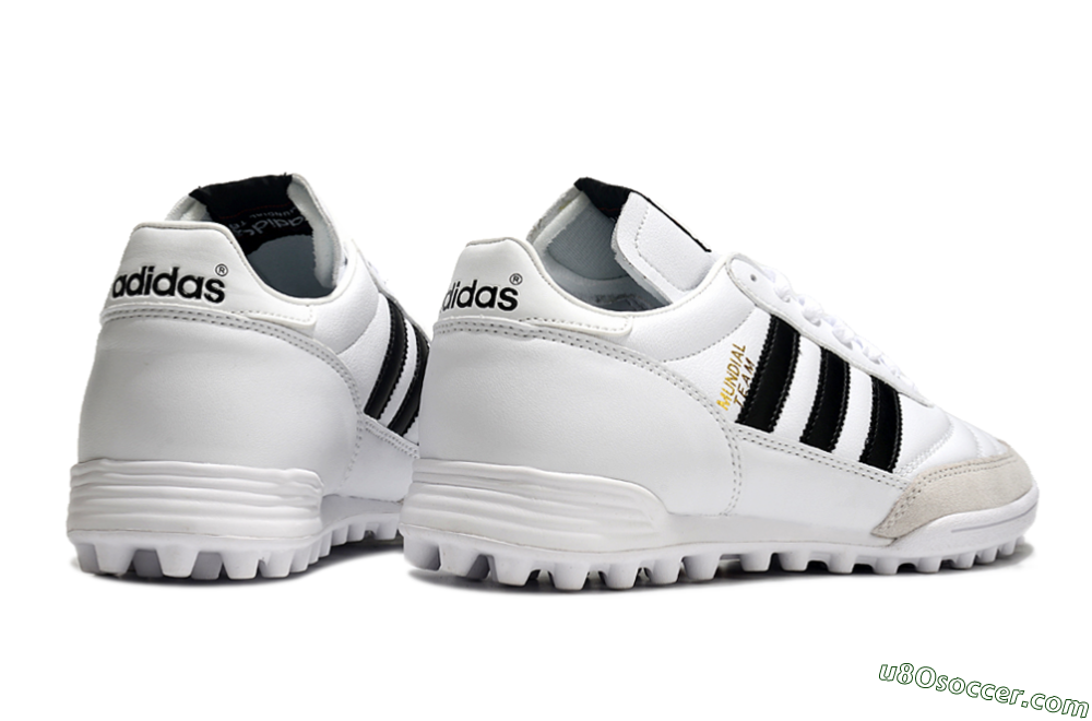 Adidas Mundial Team Astro TF Artificial Turf Soccer Shoes - White/Black/Gold 6