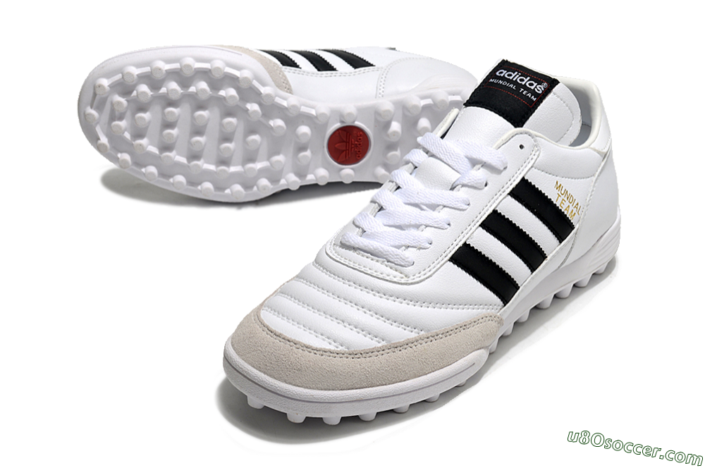 Adidas Mundial Team Astro TF Artificial Turf Soccer Shoes - White/Black/Gold 3