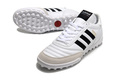 Adidas Mundial Team Astro TF Artificial Turf Soccer Shoes - White/Black/Gold