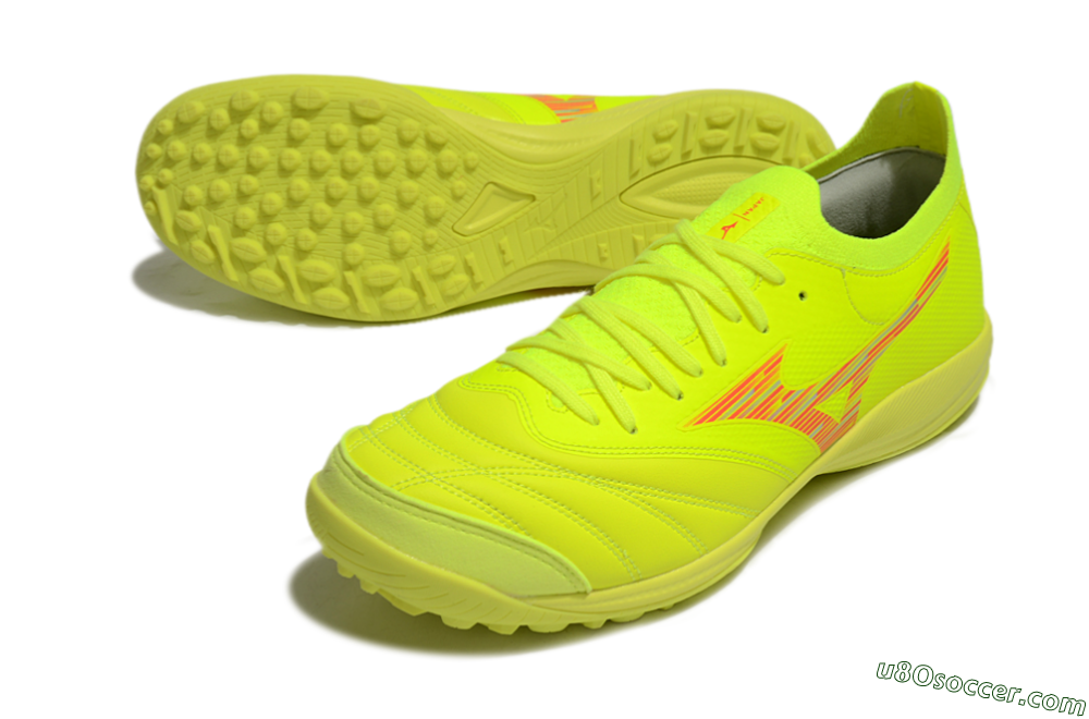 Mizuno Morelia Neo Sala M8 TF Artificial Turf Soccer Shoes - Yellow/Red 3