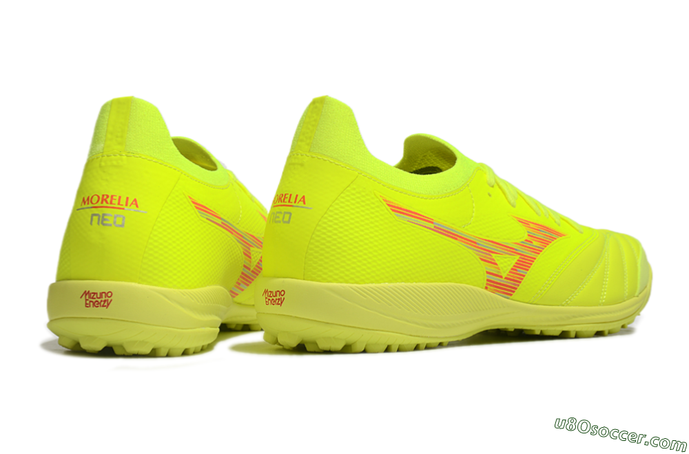 Mizuno Morelia Neo Sala M8 TF Artificial Turf Soccer Shoes - Yellow/Red 6
