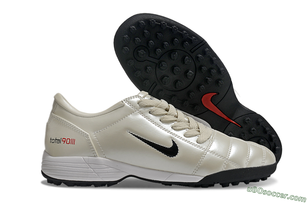 Nike Total 90 II TF Artificial Turf Soccer Shoes - Beige/Black/Red 1
