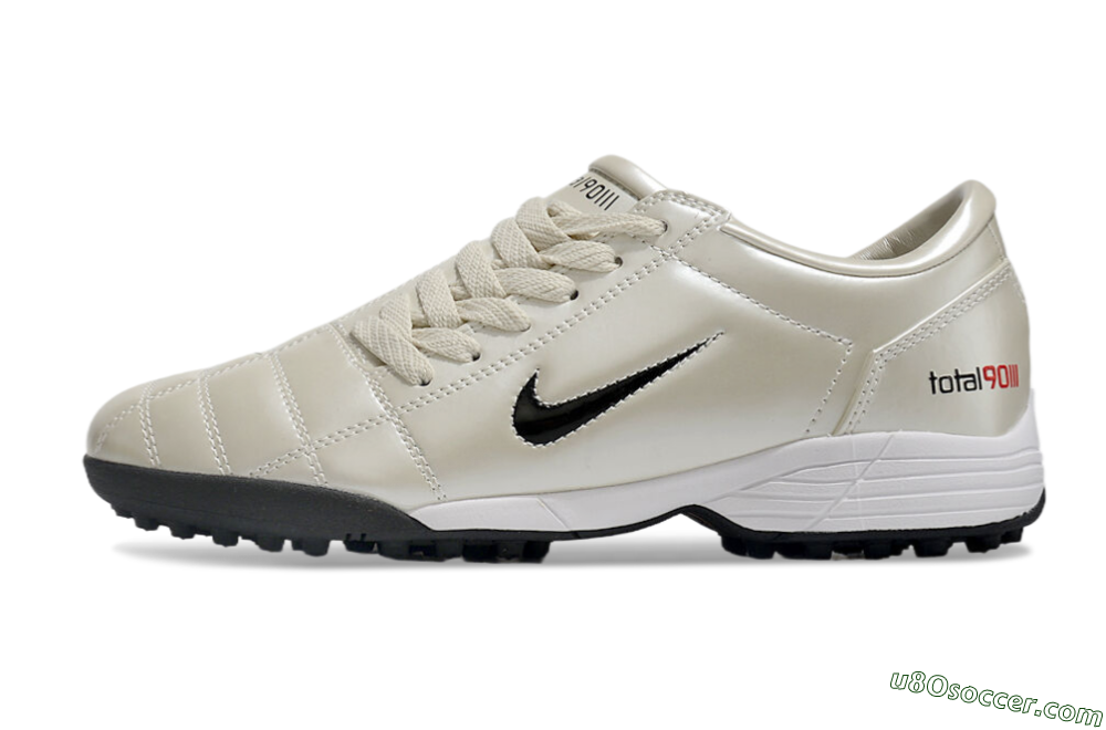 Nike Total 90 II TF Artificial Turf Soccer Shoes - Beige/Black/Red 2