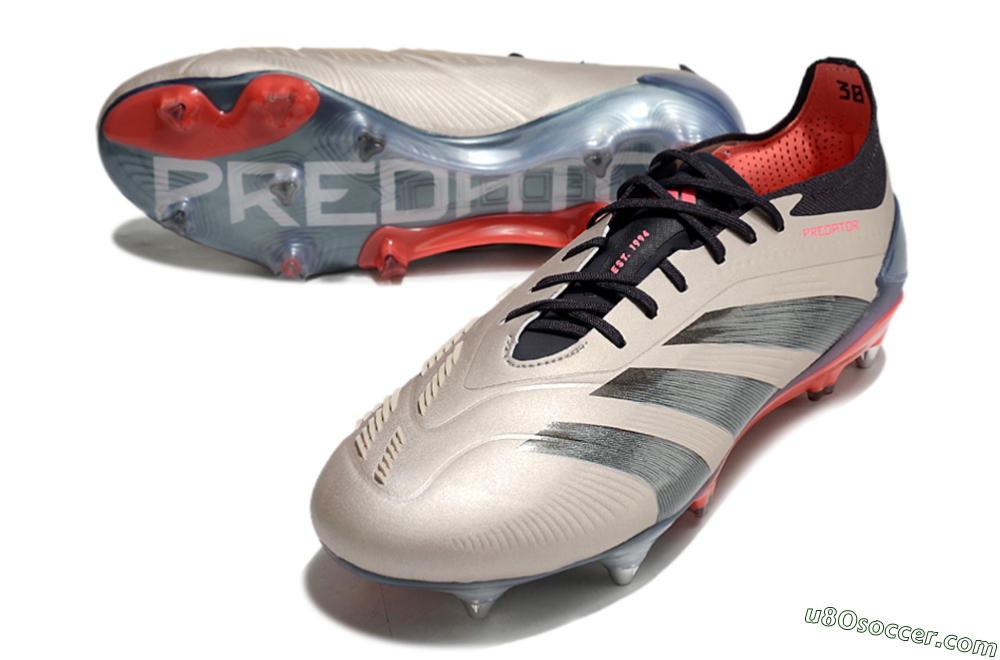 Adidas Predator 24 Elite SG Soft Ground Soccer Cleats - Gold/Blue/Red 3