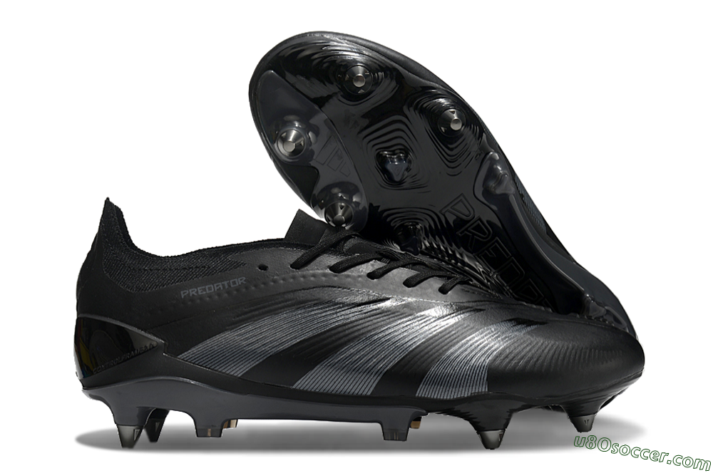 Adidas Predator 24 Elite SG Soft Ground Soccer Cleats - Black/Silver 1
