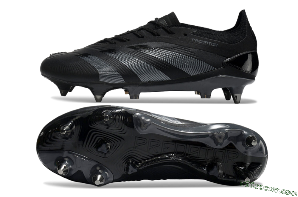 Adidas Predator 24 Elite SG Soft Ground Soccer Cleats - Black/Silver 0