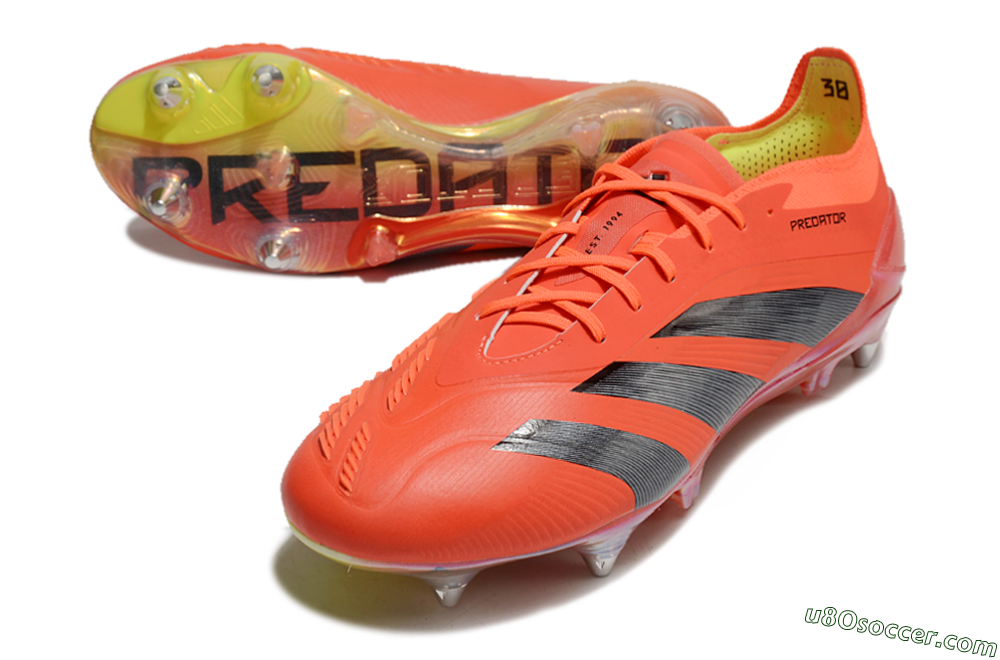 Adidas Predator 24 Elite SG Soft Ground Soccer Cleats - Red/Black/Yellow 3