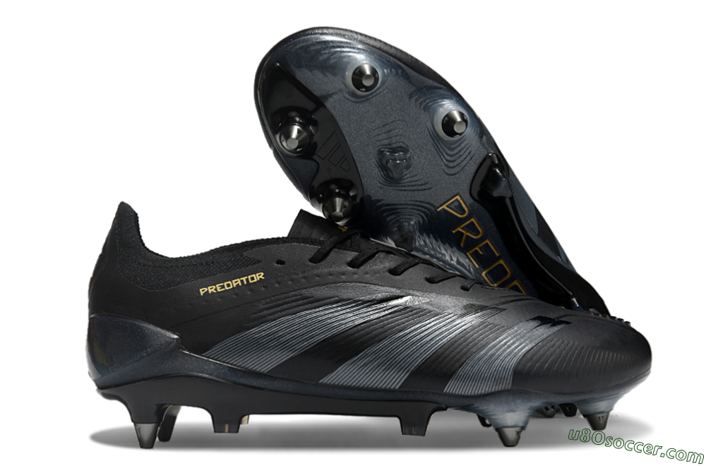 Adidas Predator 24 Elite SG Soft Ground Soccer Cleats - Black/Silver/Gold 0