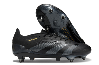 Adidas Predator 24 Elite SG Soft Ground Soccer Cleats - Black/Silver/Gold