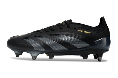 Adidas Predator 24 Elite SG Soft Ground Soccer Cleats - Black/Silver/Gold