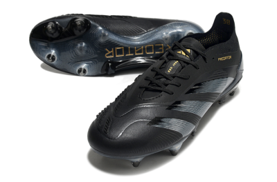 Adidas Predator 24 Elite SG Soft Ground Soccer Cleats - Black/Silver/Gold