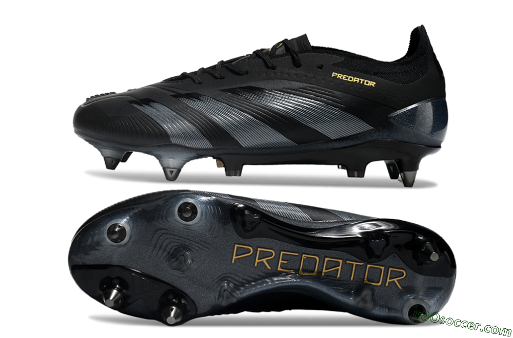 Adidas Predator 24 Elite SG Soft Ground Soccer Cleats - Black/Silver/Gold 4
