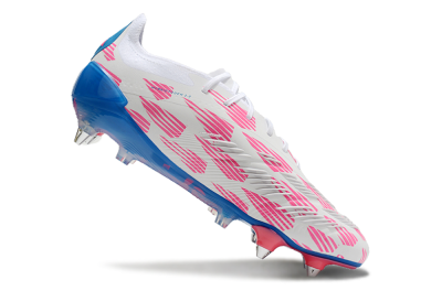 Adidas Predator 24 Elite SG Soft Ground Soccer Cleats - White/Pink/Blue
