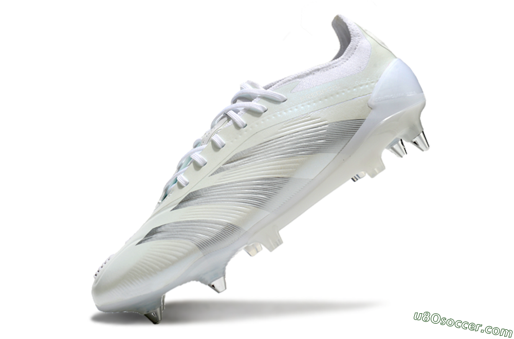 Adidas Predator 24 Elite SG Soft Ground Soccer Cleats - Beige/White/Silver 5