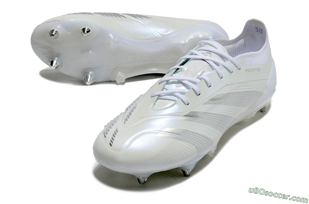 Adidas Predator 24 Elite SG Soft Ground Soccer Cleats - Beige/White/Silver 3