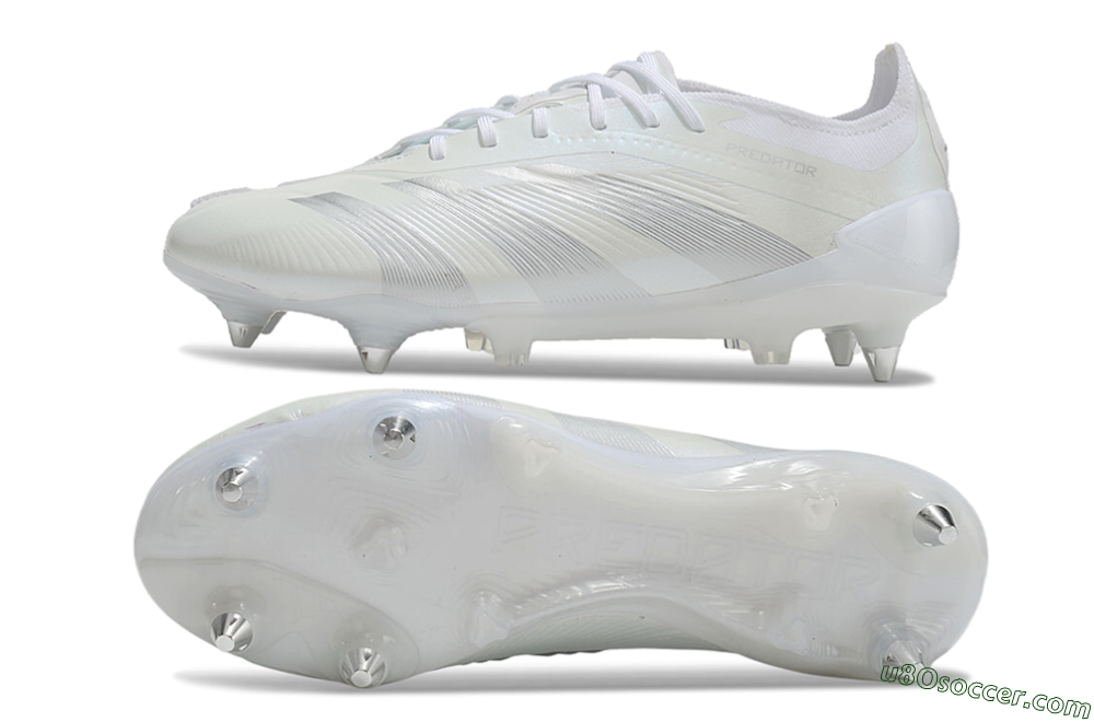 Adidas Predator 24 Elite SG Soft Ground Soccer Cleats - Beige/White/Silver 0