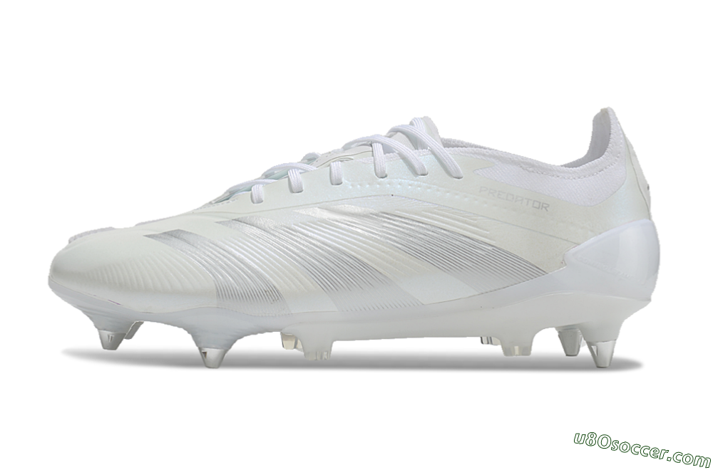 Adidas Predator 24 Elite SG Soft Ground Soccer Cleats - Beige/White/Silver 2
