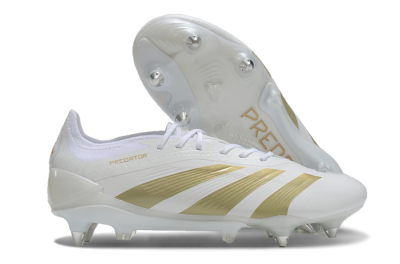 Adidas Predator 24 Elite SG Soft Ground Soccer Cleats - Beige/White/Gold