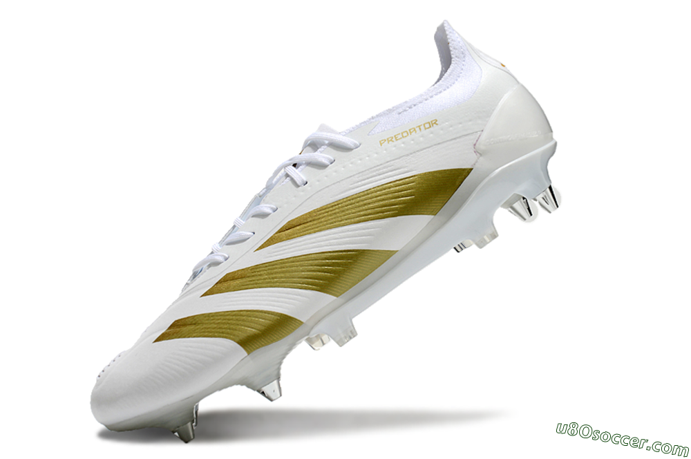 Adidas Predator 24 Elite SG Soft Ground Soccer Cleats - Beige/White/Gold 4