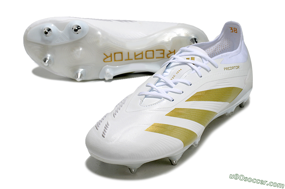 Adidas Predator 24 Elite SG Soft Ground Soccer Cleats - Beige/White/Gold 3