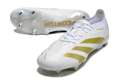 Adidas Predator 24 Elite SG Soft Ground Soccer Cleats - Beige/White/Gold
