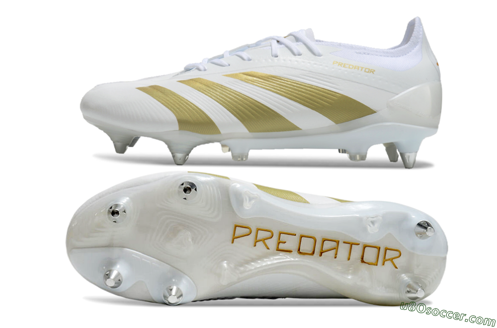 Adidas Predator 24 Elite SG Soft Ground Soccer Cleats - Beige/White/Gold 0
