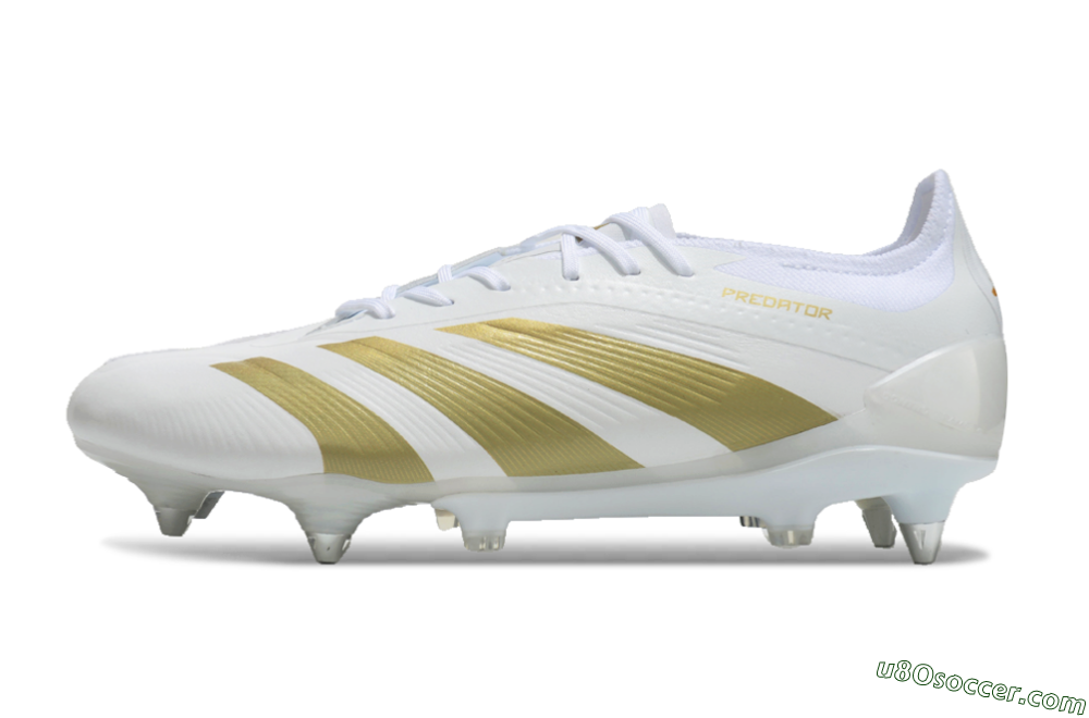 Adidas Predator 24 Elite SG Soft Ground Soccer Cleats - Beige/White/Gold 2