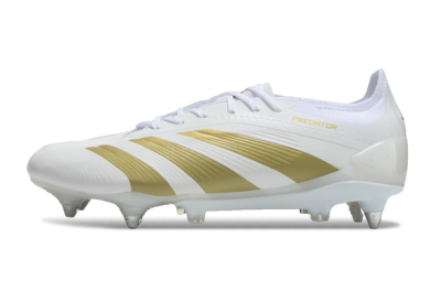 Adidas Predator 24 Elite SG Soft Ground Soccer Cleats - Beige/White/Gold