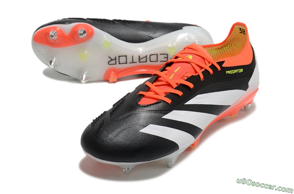 Adidas Predator 24 Elite SG Soft Ground Soccer Cleats - Black/White/Red 3