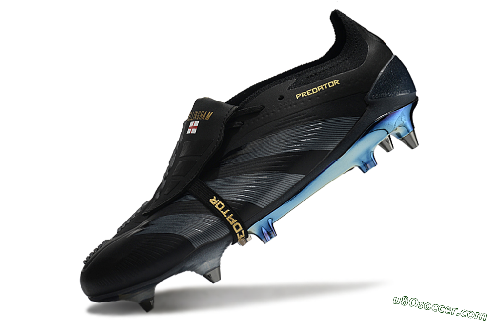 Adidas Predator Elite Foldover Tongue SG Soft Ground Soccer Cleats - Black/Silver/Gold 5