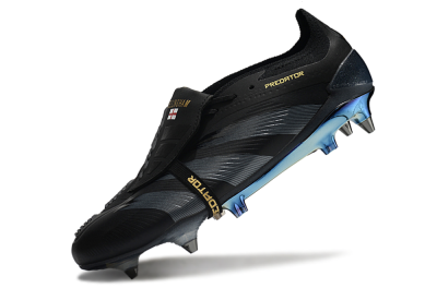 Adidas Predator Elite Foldover Tongue SG Soft Ground Soccer Cleats - Black/Silver/Gold
