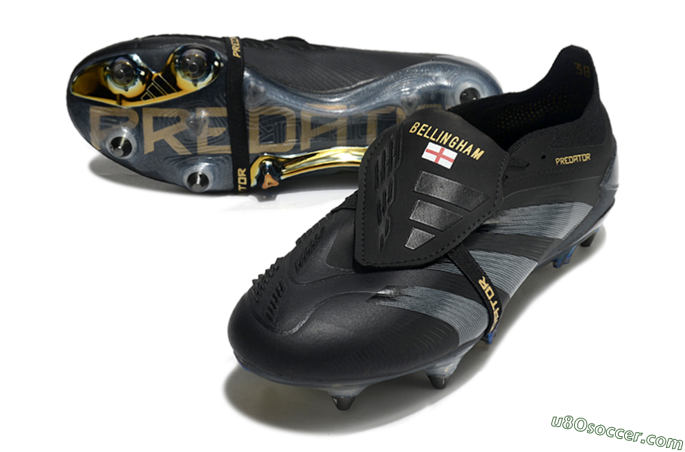 Adidas Predator Elite Foldover Tongue SG Soft Ground Soccer Cleats - Black/Silver/Gold 3