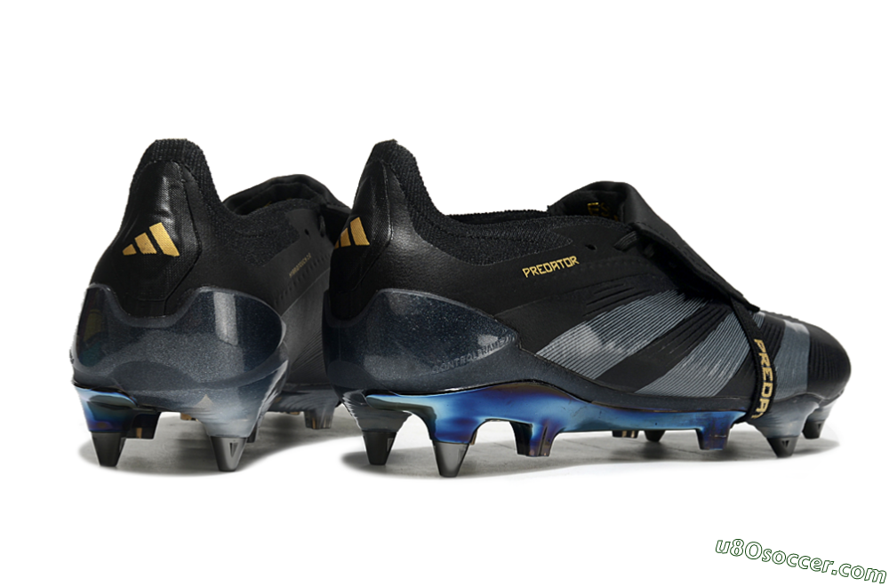 Adidas Predator Elite Foldover Tongue SG Soft Ground Soccer Cleats - Black/Silver/Gold 6