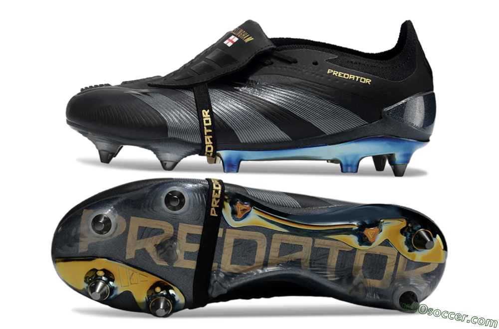 Adidas Predator Elite Foldover Tongue SG Soft Ground Soccer Cleats - Black/Silver/Gold 0
