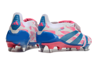 Adidas Predator Elite Foldover Tongue SG Soft Ground Soccer Cleats - White/Pink/Blue