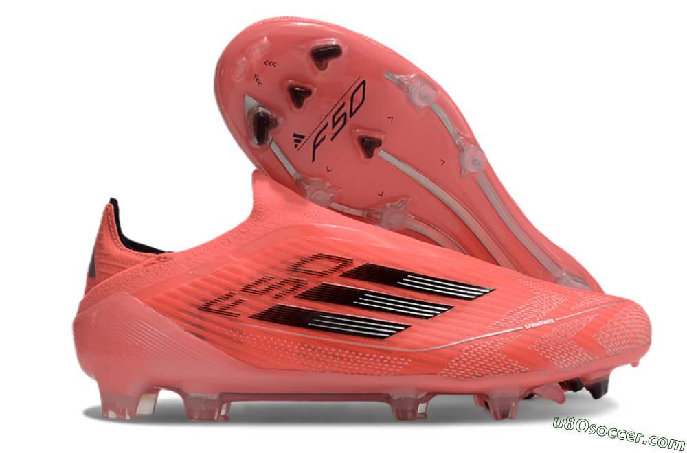 Adidas F50 Elite Laceless FG Firm Ground Soccer Cleats - Red/Black 1