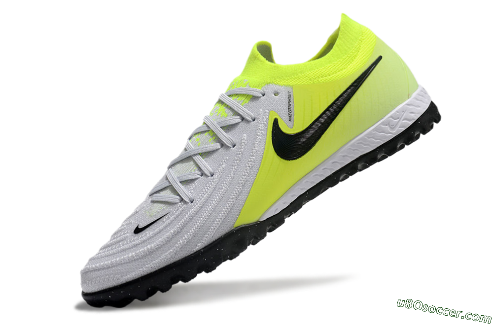 Nike Phantom GX 2 Elite TF Artificial Turf Soccer Shoes - Grey/Black/Yellow 5