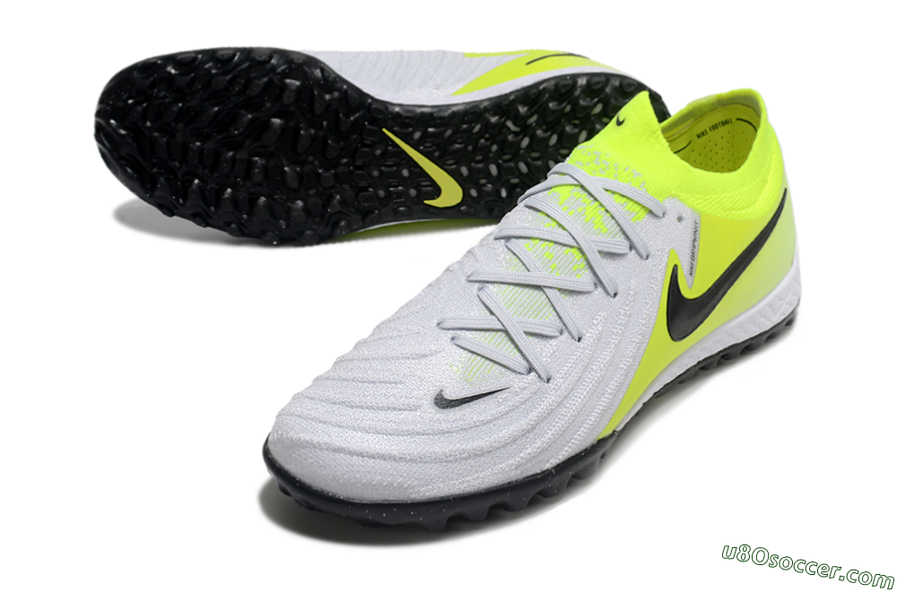 Nike Phantom GX 2 Elite TF Artificial Turf Soccer Shoes - Grey/Black/Yellow 3