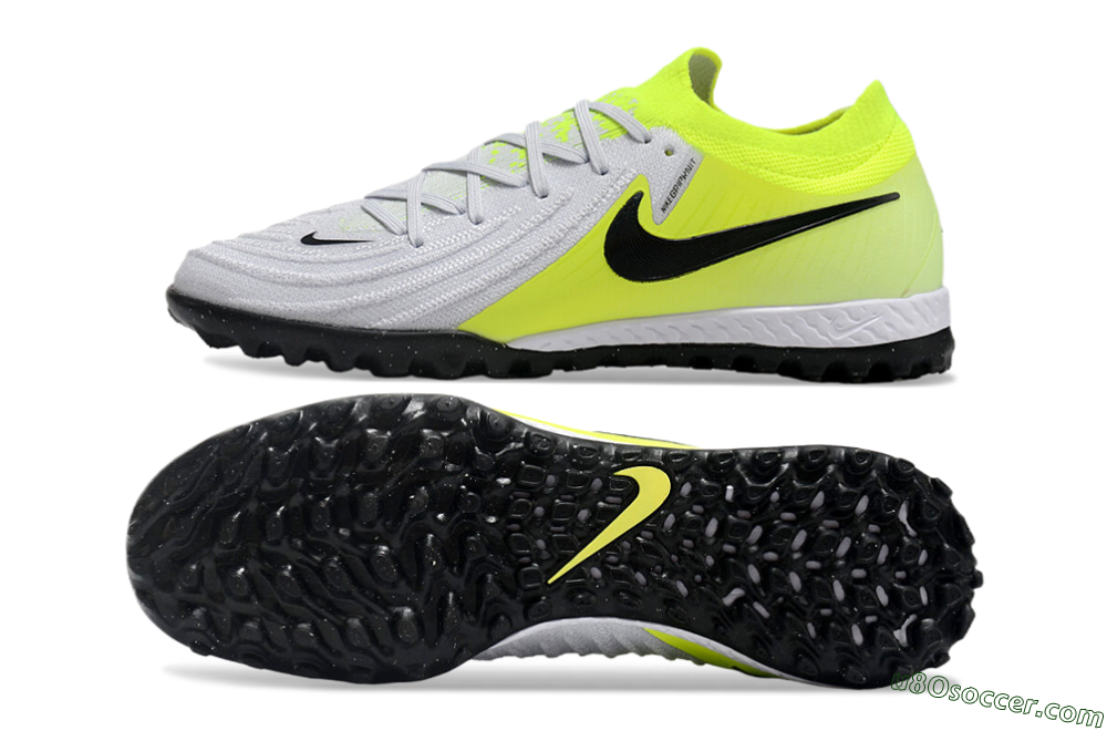 Nike Phantom GX 2 Elite TF Artificial Turf Soccer Shoes - Grey/Black/Yellow 0
