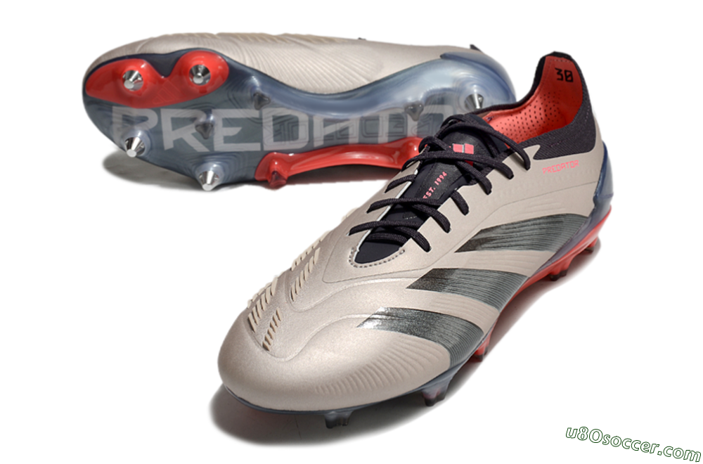 Adidas Predator 24 Elite FG Firm Ground Soccer Cleats - Gold/Blue/Red 3