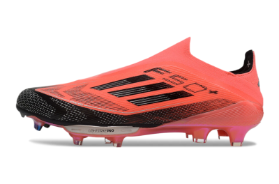 Adidas F50+ Lightstrike Pro Laceless FG Firm Ground Soccer Cleats - Red/Black/Silver