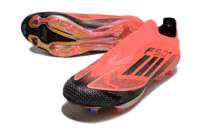 Adidas F50+ Lightstrike Pro Laceless FG Firm Ground Soccer Cleats - Red/Black/Silver