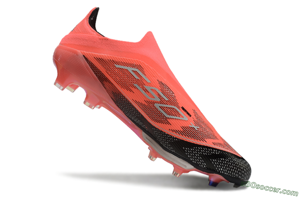 Adidas F50+ Lightstrike Pro Laceless FG Firm Ground Soccer Cleats - Red/Black/Silver 5
