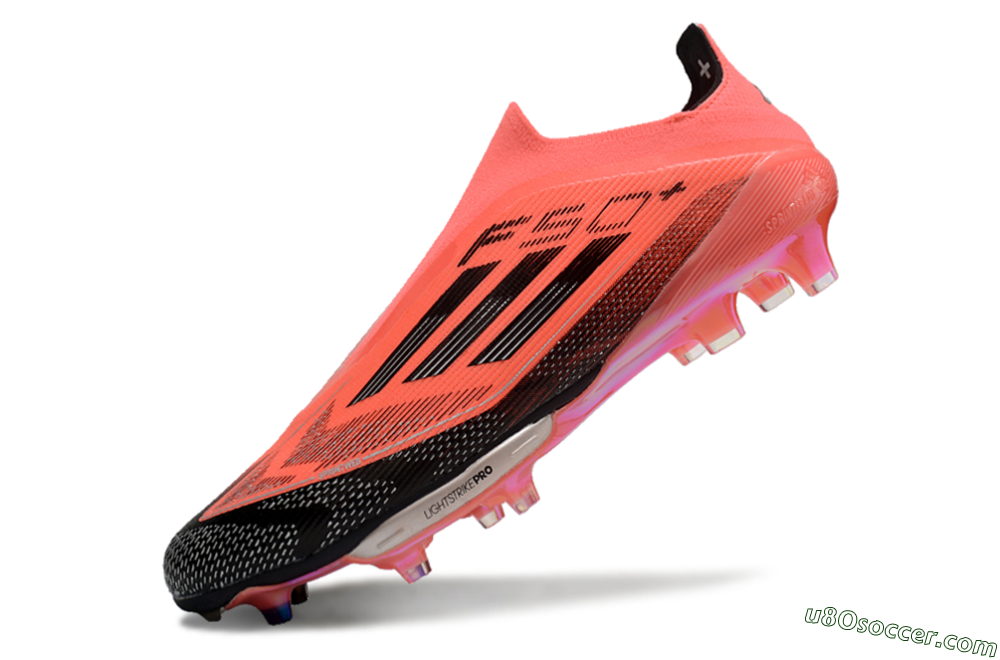 Adidas F50+ Lightstrike Pro Laceless FG Firm Ground Soccer Cleats - Red/Black/Silver 4