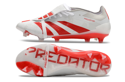 Adidas Predator Elite Foldover Tongue FG Firm Ground Soccer Cleats - Beige/Red/White